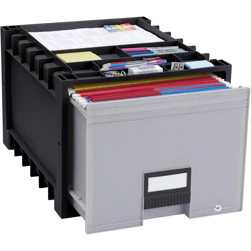 Storex Heavy-Duty Archive Drawer, 50% Recycled, Black/Gray MPN:61178U01C