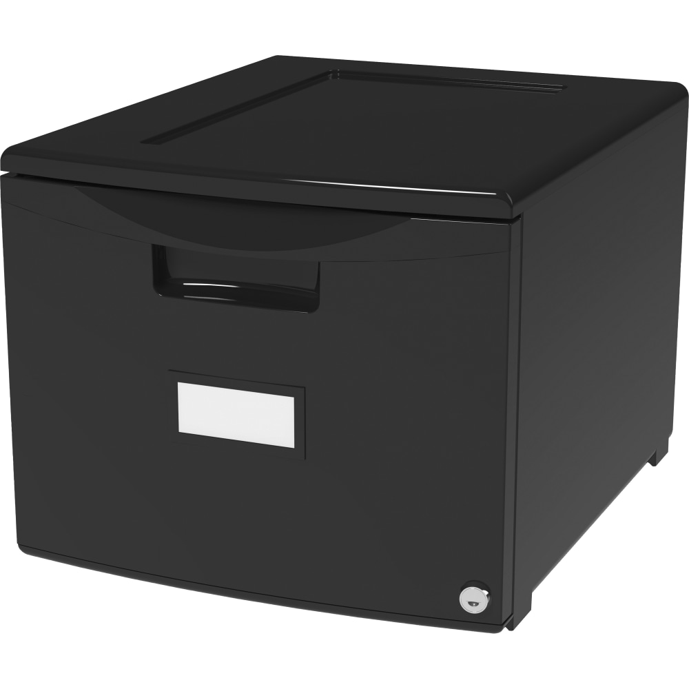Storex Stackable File Drawer, 12-13/16inH x 14-13/16inW x 18-5/16inL, Black MPN:61265B01C