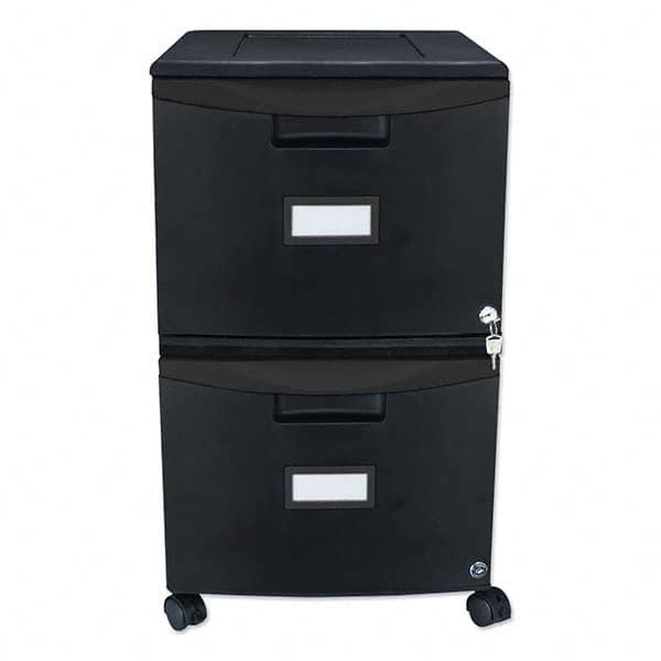 Mobile File Cabinet: 2 Drawers, Plastic, Black MPN:STX61312B01C
