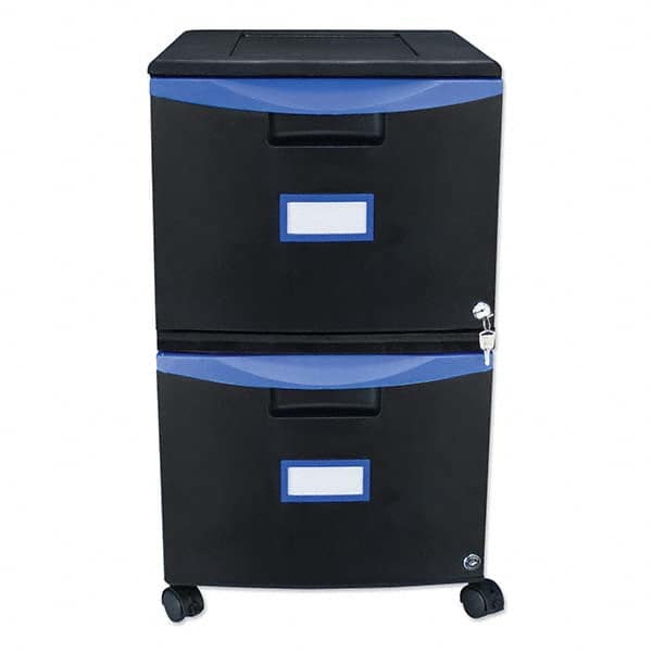 Mobile File Cabinet: 2 Drawers, Plastic, Black & Blue MPN:STX61314U01C