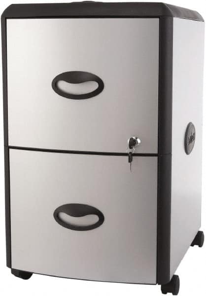 Vertical File Cabinet: 2 Drawers, Black & Silver MPN:STX61351U01C