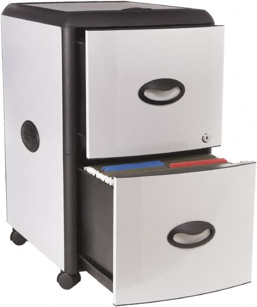 Vertical File Cabinet: 2 Drawers, Black & Silver MPN:STX61352U01C