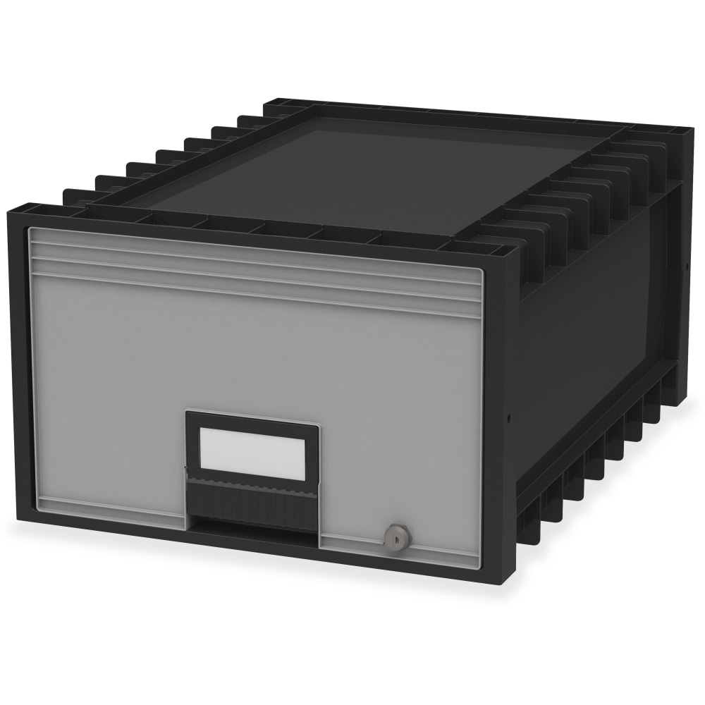 Storex Archive Storage Box - External Dimensions: 18.3in x 11.5inx 24.4in - Heavy Duty - Stackable - Black, Gray - - 61402U01C MPN:61402U01C