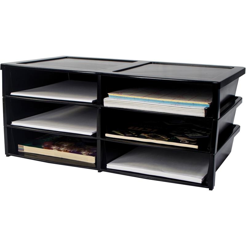 Storex Quick Stack 6-sorter Organizer - 500x Sheet - 6 Compartment(s) - Compartment Size : 8.75inx11.50inx2in - 61446E01C MPN:61446E01C