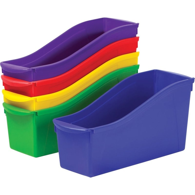 Storex Book Bin Set, Medium Size, Assorted Colors, Carton Of 5 MPN:70105U06C