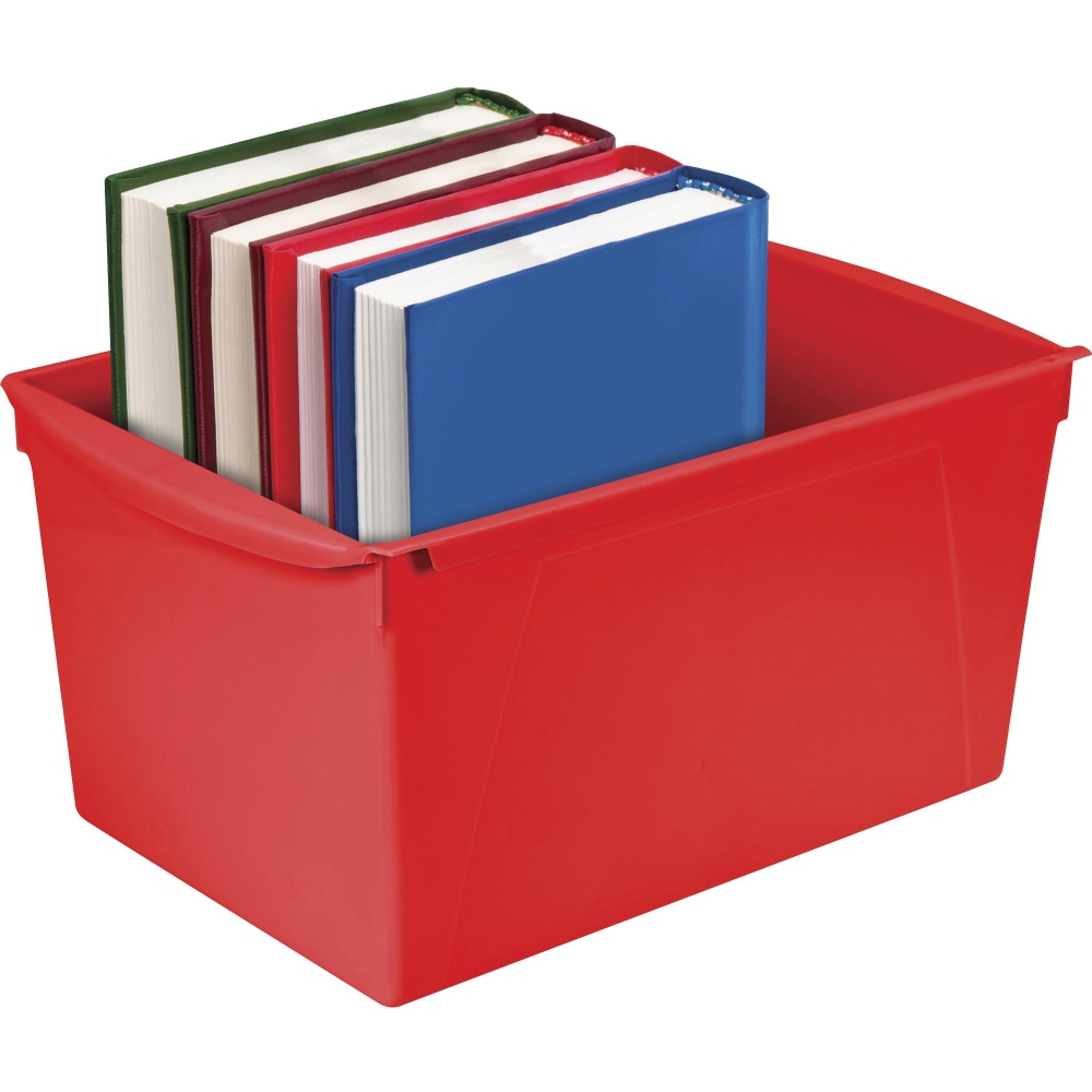 Storex Double XL Wide Book Bins, Medium Size, 7in x 9 13/16in x 14 1/2in, Assorted Color, Carton Of 6 MPN:71126E06C