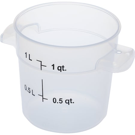 Food Storage Container, Round, 1 qt, Clear MPN:1096130