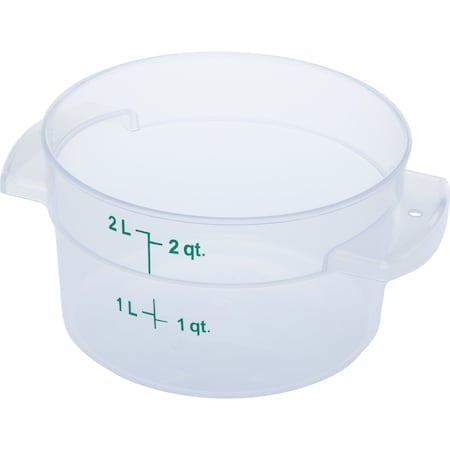 Food Storage Container, Round, 2 qt, Clear MPN:1096330