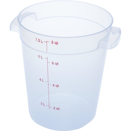 Food Storage Container, Round, 8 qt, Clear MPN:1096630