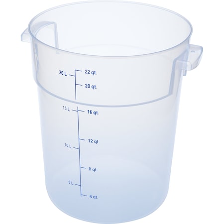 Food Storage Container, Round, 22 qt, Clear MPN:1096930