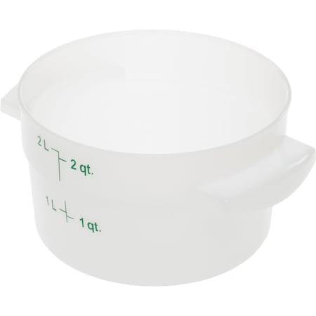 Food Storage Container, Round, 2 qt, White MPN:1097302