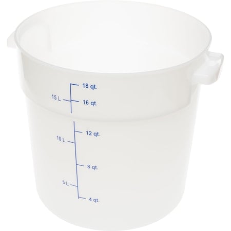 Food Storage Container, Round, 18 qt, White MPN:1097802