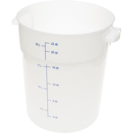 Food Storage Container, Round, 22 qt, White MPN:1097902