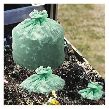 32 gal Trash Bags, 33 in x 48 in, 0.85 mil, Green MPN:E3348E85