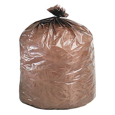 39 gal Trash Bags, 33 in x 44 in, Extra Heavy-Duty, 1.1 mil, Brown MPN:G3344B11