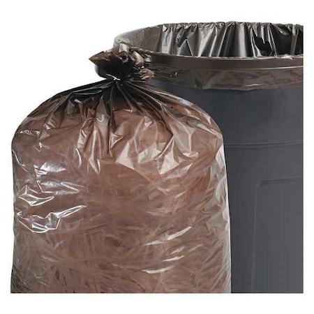 60 gal Trash Bags, 36 in x 58 in, Extra Heavy-Duty, 1.5 mil, Brown/Black MPN:T3658B15