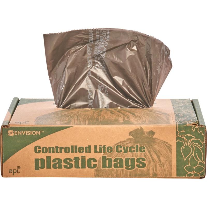 Controlled Life Cycle Trash Garbage Bags, 0.8 mil, 30 Gallon, Brown, Box Of 60 (Min Order Qty 5) MPN:G3036B80