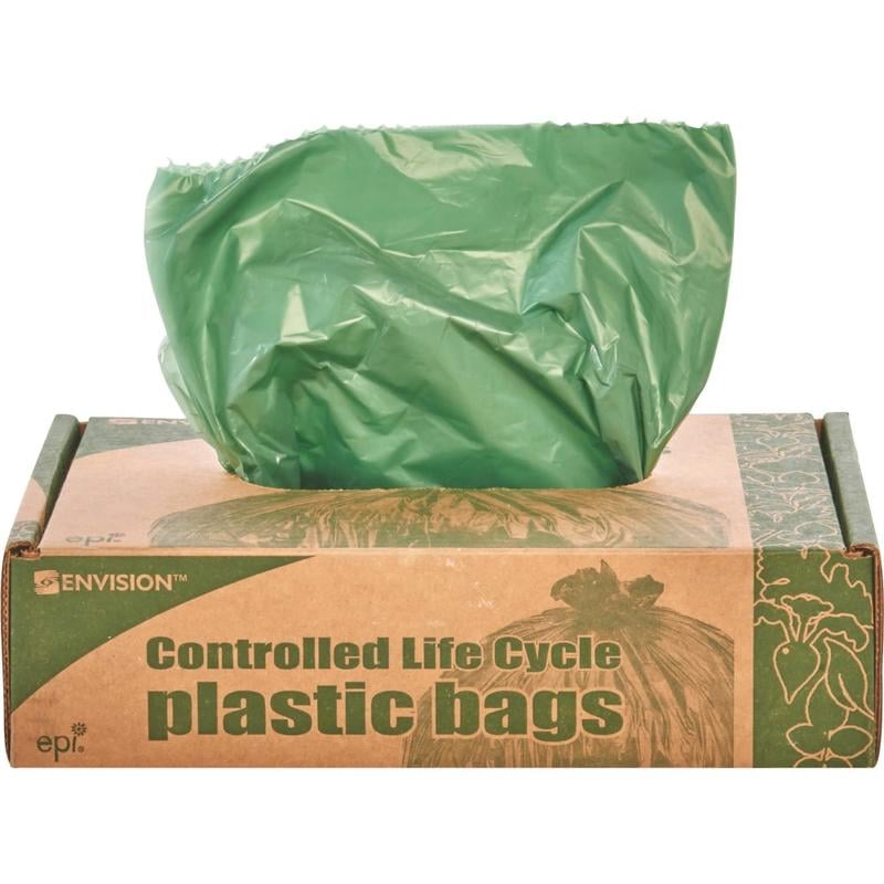 Stout Controlled Life Cycle Plastic Bags, 1.10-mil, 33 Gallons, 33in x 40in, Green, Box Of 40 MPN:G3340E11