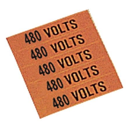 Pipe Mrkr, 480Volts, 1-1/4 in.andSmllr, PK5 MPN:CVC-1054-PK