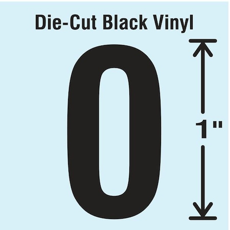 NumberLabel, Vinyl, 1inH, 5/8inW, PK10 MPN:DBV-1-0-10