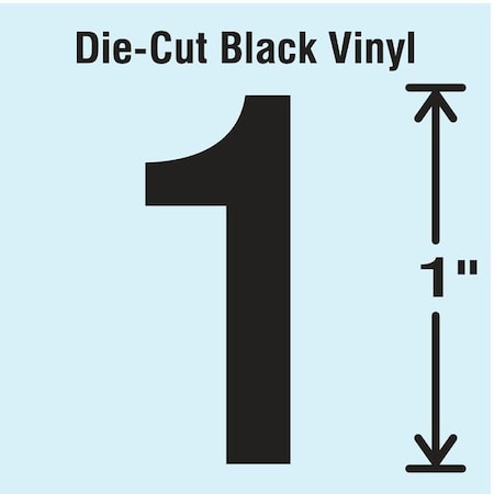 NumberLabel, Vinyl, 1inH, 5/8inW, PK10 MPN:DBV-1-1-10