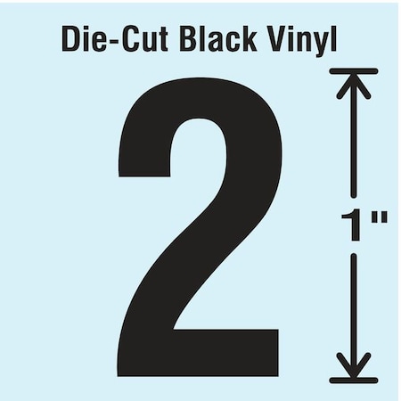 NumberLabel, Vinyl, 1inH, 5/8inW, PK10 MPN:DBV-1-2-10
