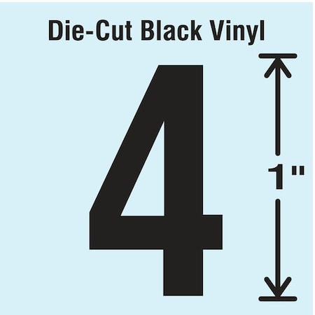 NumberLabel, Vinyl, 1inH, 5/8inW, PK10 MPN:DBV-1-4-10