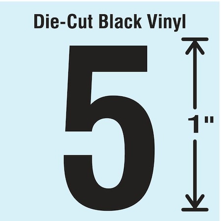 NumberLabel, Vinyl, 1inH, 5/8inW, PK10 MPN:DBV-1-5-10