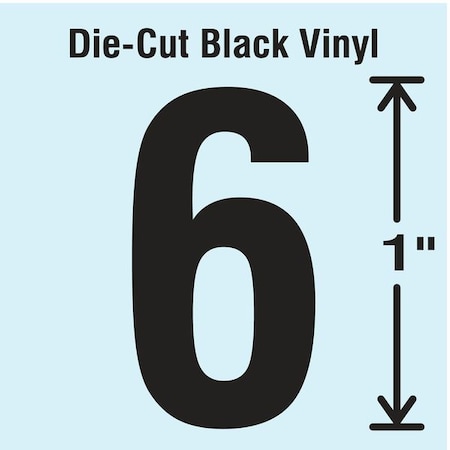 NumberLabel, Vinyl, 1inH, 5/8inW, PK10 MPN:DBV-1-6-10