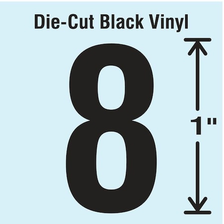 NumberLabel, Vinyl, 1inH, 5/8inW, PK10 MPN:DBV-1-8-10
