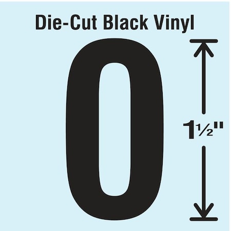 NumberLabel, Vinyl, 1-1/2inH, 7/8inW, PK10 MPN:DBV-1.5-0-10