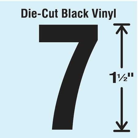 NumberLabel, Vinyl, 1-1/2inH, 7/8inW, PK10 MPN:DBV-1.5-7-10