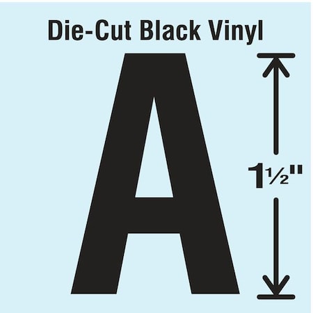 LetterLabel, Vinyl, 1-1/2inH, 7/8inW, PK10 MPN:DBV-1.5-A-10