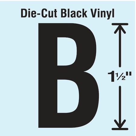 LetterLabel, Vinyl, 1-1/2inH, 7/8inW, PK10 MPN:DBV-1.5-B-10