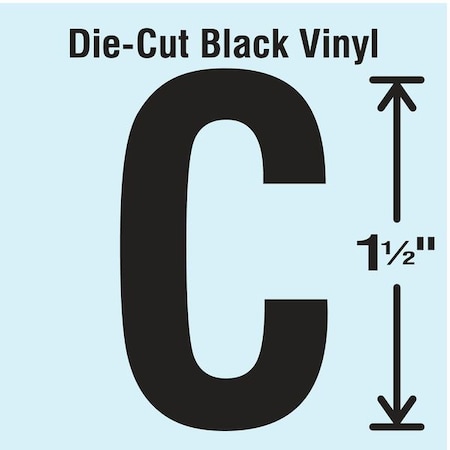 LetterLabel, Vinyl, 1-1/2inH, 7/8inW, PK10 MPN:DBV-1.5-C-10