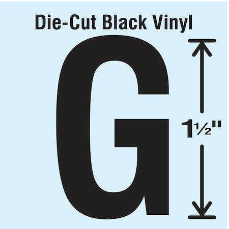 LetterLabel, Vinyl, 1-1/2inH, 7/8inW, PK10 MPN:DBV-1.5-G-10