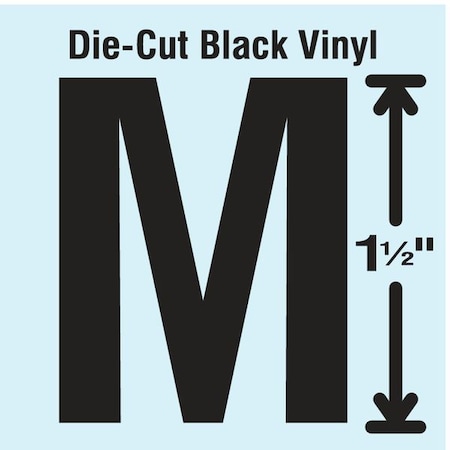 LetterLabel, Vinyl, 1-1/2inH, 7/8inW, PK10 MPN:DBV-1.5-M-10
