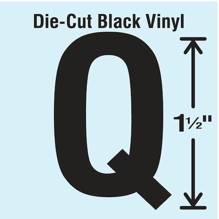 LetterLabel, Vinyl, 1-1/2inH, 7/8inW, PK10 MPN:DBV-1.5-Q-10