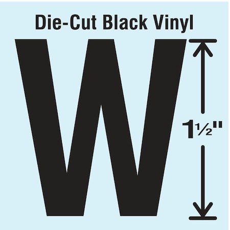 LetterLabel, Vinyl, 1-1/2inH, 7/8inW, PK10 MPN:DBV-1.5-W-10