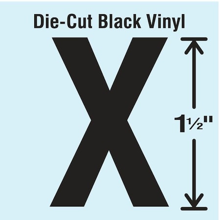LetterLabel, Vinyl, 1-1/2inH, 7/8inW, PK10 MPN:DBV-1.5-X-10