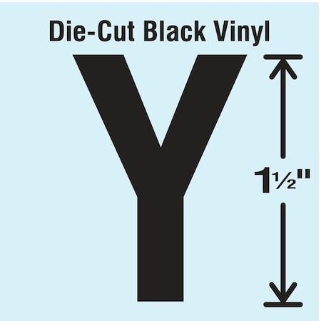 LetterLabel, Vinyl, 1-1/2inH, 7/8inW, PK10 MPN:DBV-1.5-Y-10