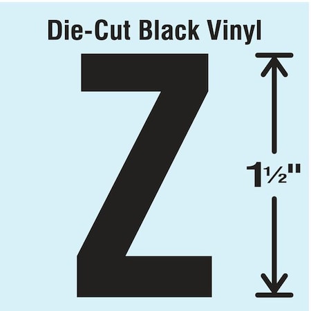 LetterLabel, Vinyl, 1-1/2inH, 7/8inW, PK10 MPN:DBV-1.5-Z-10