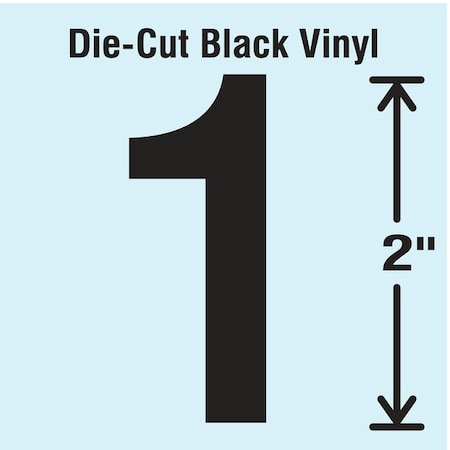 NumberLabel, Vinyl, 2inH, 1-1/4inW, PK10 MPN:DBV-2-1-10