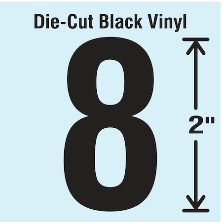 NumberLabel, Vinyl, 2inH, 1-1/4inW, PK10 MPN:DBV-2-8-10