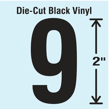 NumberLabel, Vinyl, 2inH, 1-1/4inW, PK10 MPN:DBV-2-9-10