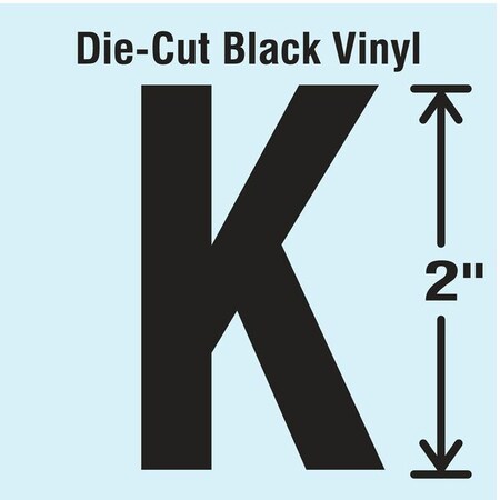 LetterLabel, Vinyl, 2inH, 1-1/4inW, PK10 MPN:DBV-2-K-10