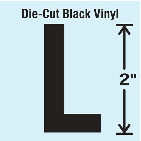 LetterLabel, Vinyl, 2inH, 1-1/4inW, PK10 MPN:DBV-2-L-10