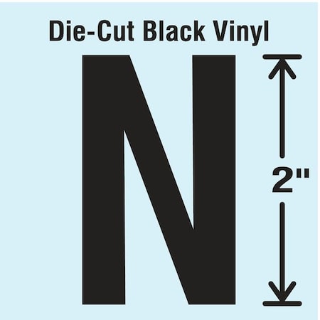 LetterLabel, Vinyl, 2inH, 1-1/4inW, PK10 MPN:DBV-2-N-10