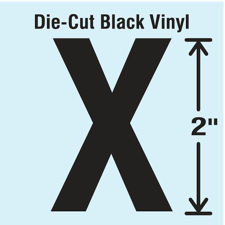 LetterLabel, Vinyl, 2inH, 1-1/4inW, PK10 MPN:DBV-2-X-10