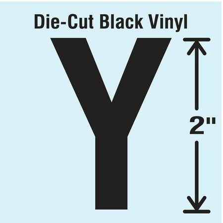 LetterLabel, Vinyl, 2inH, 1-1/4inW, PK10 MPN:DBV-2-Y-10